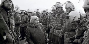 14.3.1979 - Beginn der Bohrungen in Gorleben, Proteste in Lüchow und Gorleben. Bild: G. Zint
