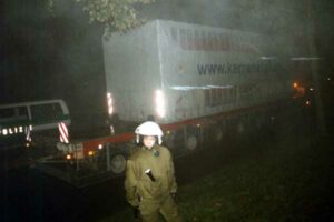 14.11.2001 – Castor-Straßentransport in Laase, Bild: markusgolletz.de