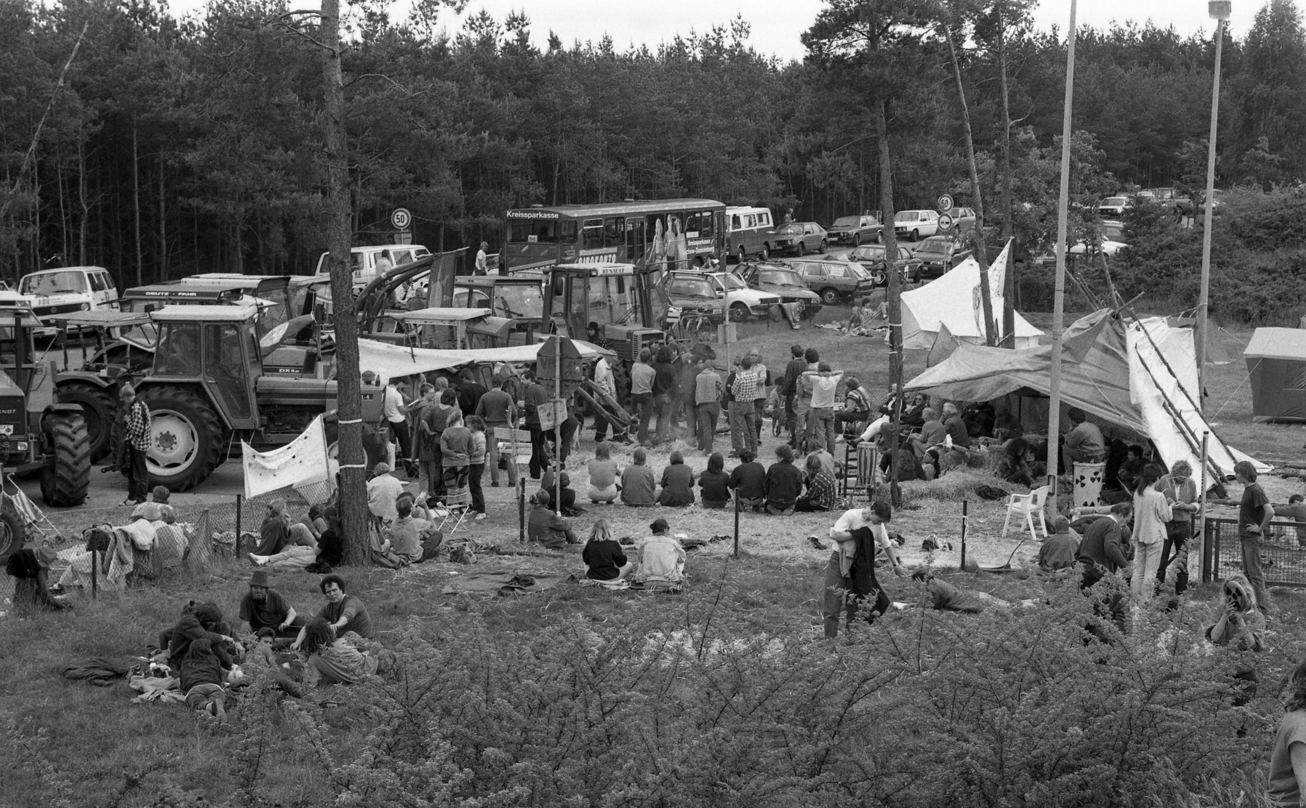 NUKEM-Skandal, Juni 1991: Blockade des Zwischenlagers. Foto: G. Zint
