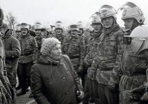 14.3.1979 - Beginn der Bohrungen in Gorleben, Proteste in Lüchow und Gorleben. Bild: G. Zint